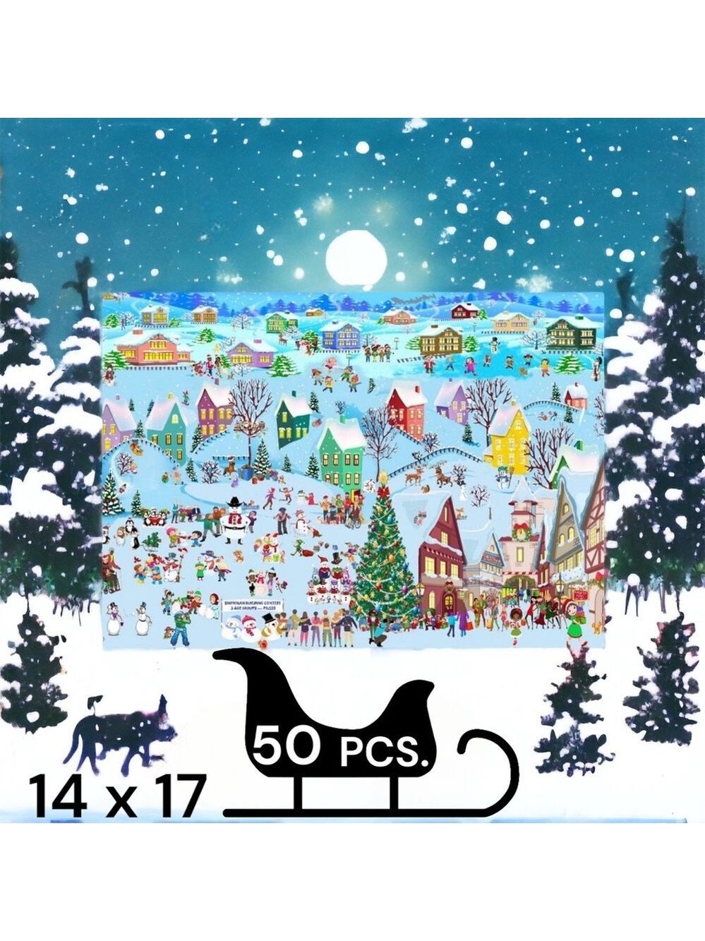 50 14x19 Poly Mailers Christmas Village Flat Shipping Envelopes PRICE IS FIRM - Picture 2 of 6